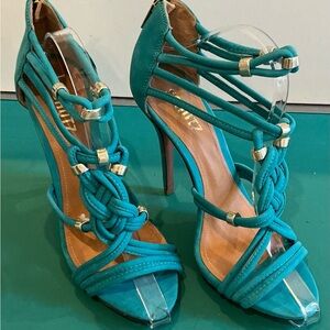 SCHUTZ Turquoise Strappy Heels Size 8